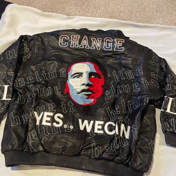 President Obama bomber jacket real leather unique and original - Picture 3 of 8